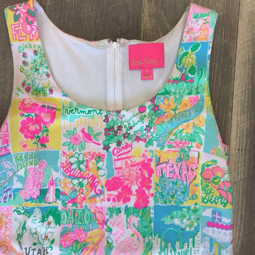 LILLY PULITZER STATE OF MIND PATCHWORK PRINT DRESS 4